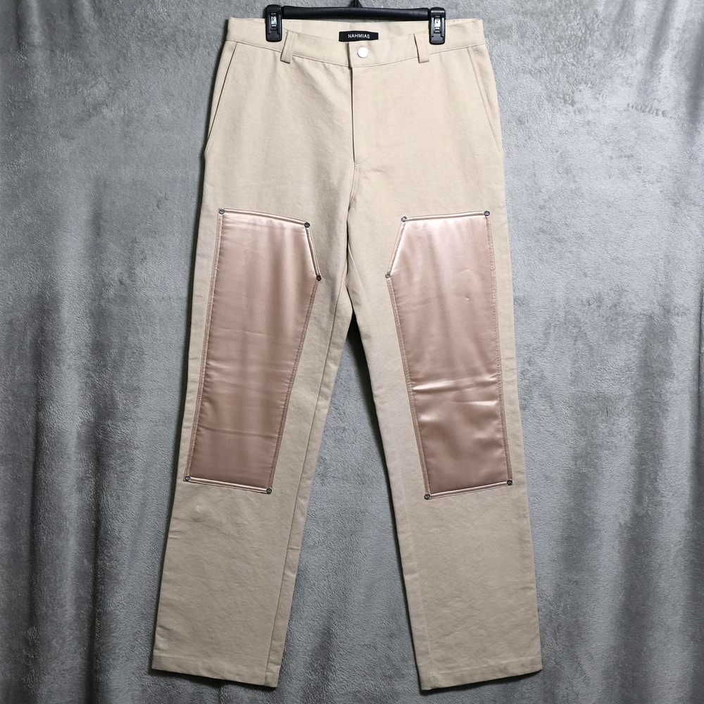 NAHMIAS Pants Mens 34x34 Beige Carpenter Contrast Knee‎ Streetwear Made In USA